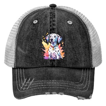 Discover Dalmatian Dog Watercolor Trucker Hats
