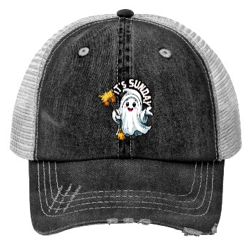Discover It's Sunday little ghost Trucker Hats