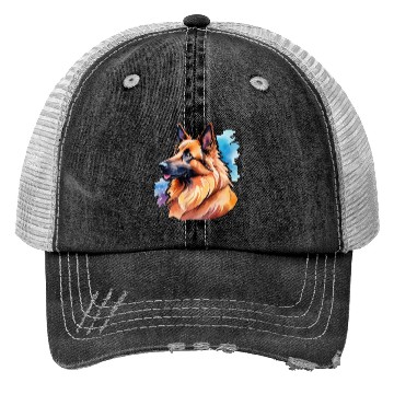 Discover Belgian Shepherd Watercolor Trucker Hats