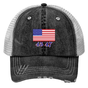 Discover Patriotic American Flag with Bold Numbers Trucker Hats