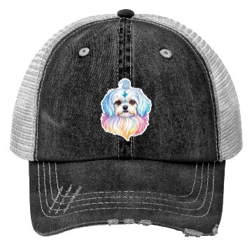 Discover Maltese Dog Watercolor Trucker Hats