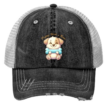 Discover puppy with a bone Trucker Hats
