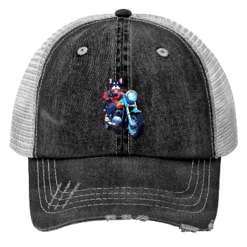 Discover Motorcycle Dog Riding Through The Streets Trucker Hats