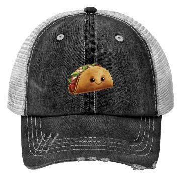 Discover Happy Tacos Realistic Trucker Hats