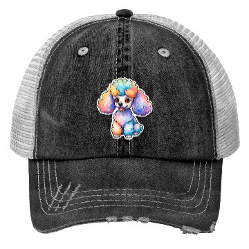Discover Poodle Watercolor Trucker Hats