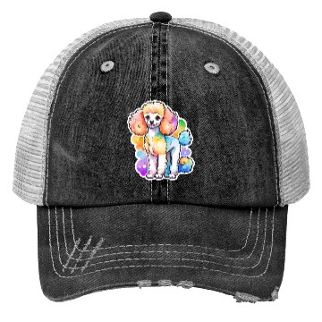 Discover Poodle Watercolor Trucker Hats
