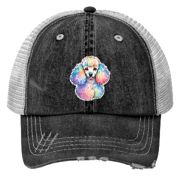 Discover Poodle Watercolor Trucker Hats