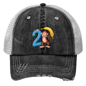 Discover 2nd Birthday Monkey Trucker Hats