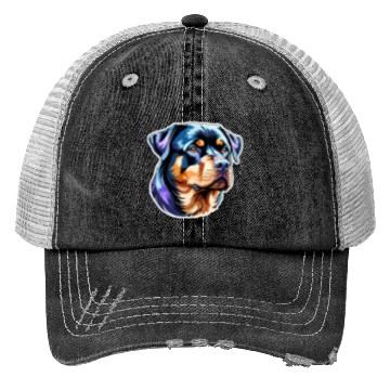 Discover Rottweiler Watercolor Trucker Hats