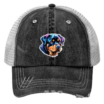 Discover Rottweiler Watercolor Trucker Hats