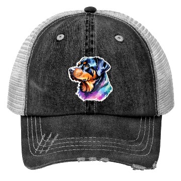 Discover Rottweiler Watercolor Trucker Hats