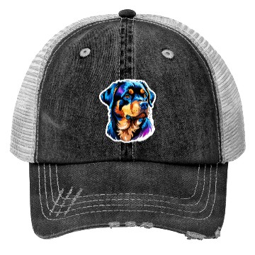 Discover Rottweiler Watercolor Trucker Hats