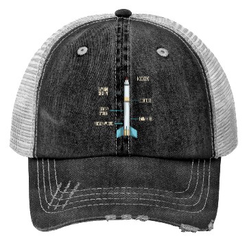 Discover Aerospace Model Rocket Kit Drawing Design Trucker Hats