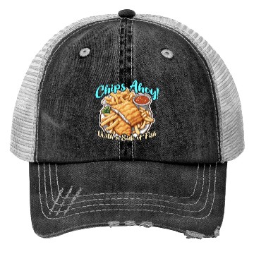 Discover Fish And Chips Chips Ahoy With A British Cuisine Trucker Hats