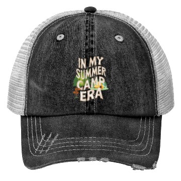 Discover Cute In My Summer Camp Era Groovy Friend Crew Trucker Hats