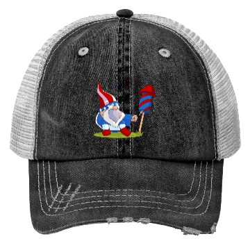 Discover Adorable Gnome Fireworks America Trucker Hats