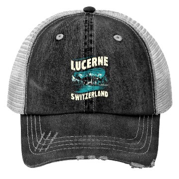 Discover Lucerne Switzerland Souvenir Scenic Mountains Trucker Hats