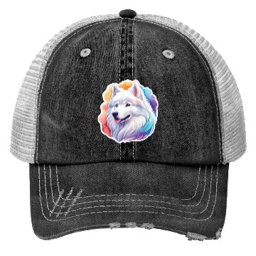 Discover Samoyed Dog Watercolor Trucker Hats