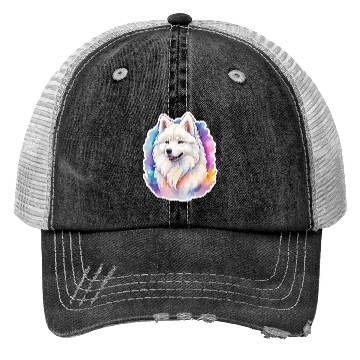 Discover Samoyed Dog Watercolor Trucker Hats