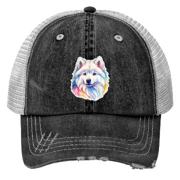 Discover Samoyed Dog Watercolor Trucker Hats