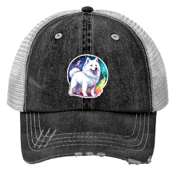 Discover Samoyed Dog Watercolor Trucker Hats