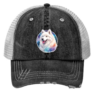 Discover Samoyed Dog Watercolor Trucker Hats