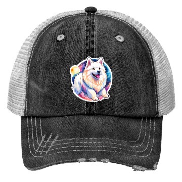 Discover Samoyed Dog Watercolor Trucker Hats