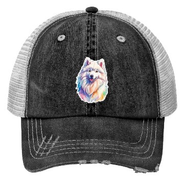 Discover Samoyed Dog Watercolor Trucker Hats