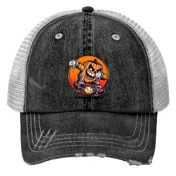 Discover Halloween jack o lantern dabbing Trucker Hats