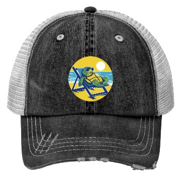 Discover Sea Turtle Chillin on the Beach Trucker Hats