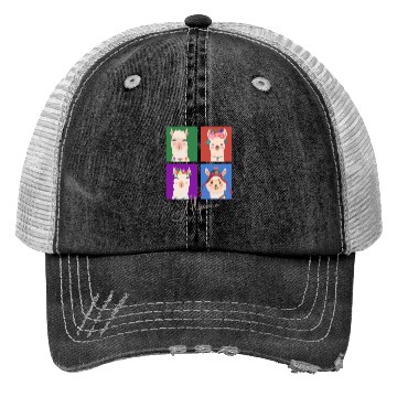 Discover Four squares Alpaca Trucker Hats