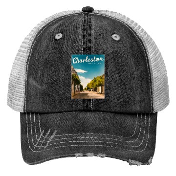 Discover Vintage Travel Charleston South Carolina Retro Trucker Hats