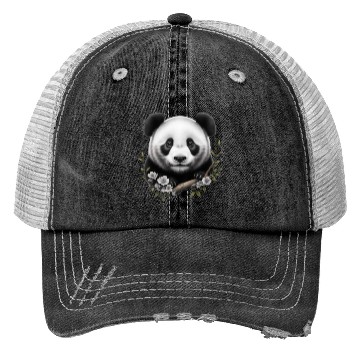 Discover Cute Panda with Flowers Trucker Hats