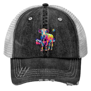 Discover Hereford Cattle Farmer Popart Trucker Hats