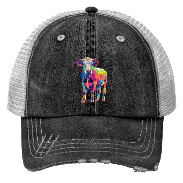 Discover Hereford Cattle Farmer Popart Trucker Hats