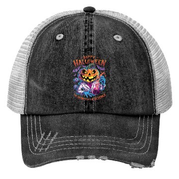 Discover Halloween The Secret's in the Science Teacher Trucker Hats