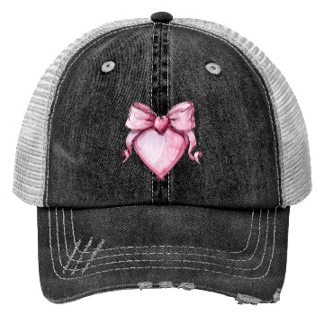 Discover Heart with a pink bow Trucker Hats