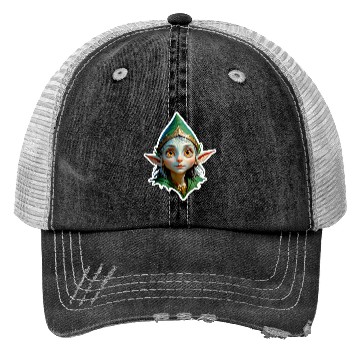 Discover Fantasy Elf with Large Eyes Trucker Hats
