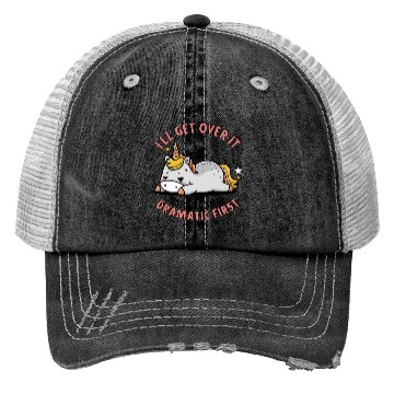 Discover I Just Need To Be Dramatic Lazy Unicorn Trucker Hats