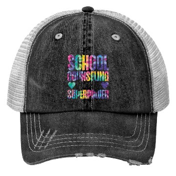 Discover School Counselor Tie Dye School Trucker Hats