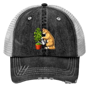 Discover Cat Watering Plants Trucker Hats