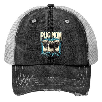 Discover Pug Mom Bootleg Trucker Hats