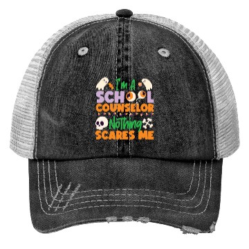 Discover School Counselor Mom Halloween I'm Trucker Hats