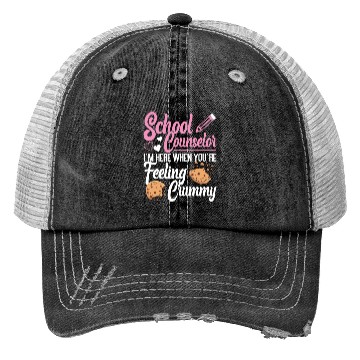 Discover School Counselor Pun Cookie School Trucker Hats