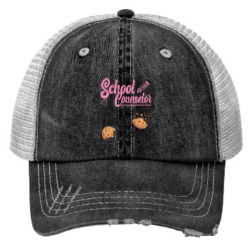 Discover School Counselor Pun Cookie School Trucker Hats