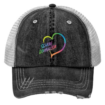 Discover School Counselor Heart Watercolor Trucker Hats