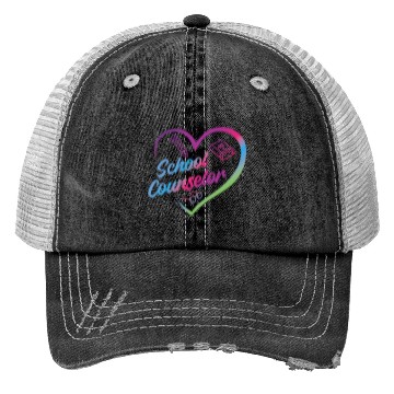 Discover School Counselor Heart Watercolor Trucker Hats