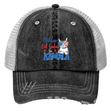Discover Childess Cat Ladies for Kamala Trucker Hats