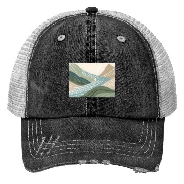 Discover Mountain River Flow Trucker Hats