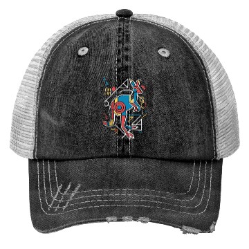 Discover Geometric Kangaroo Art Colorful Abstract Trucker Hats